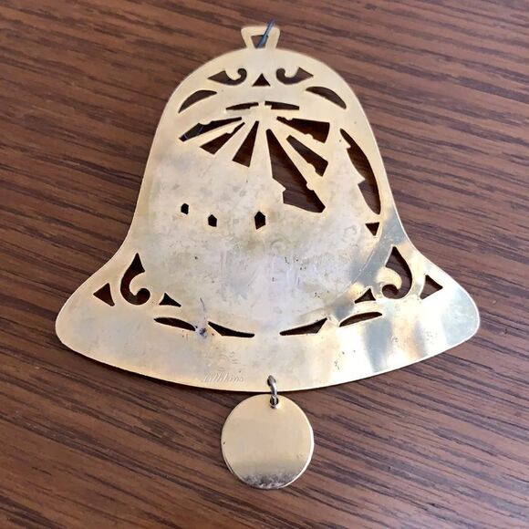 3 vintage brass engraved Lillikins Lillian Vernon Christmas tree ornaments - Picture 6 of 10